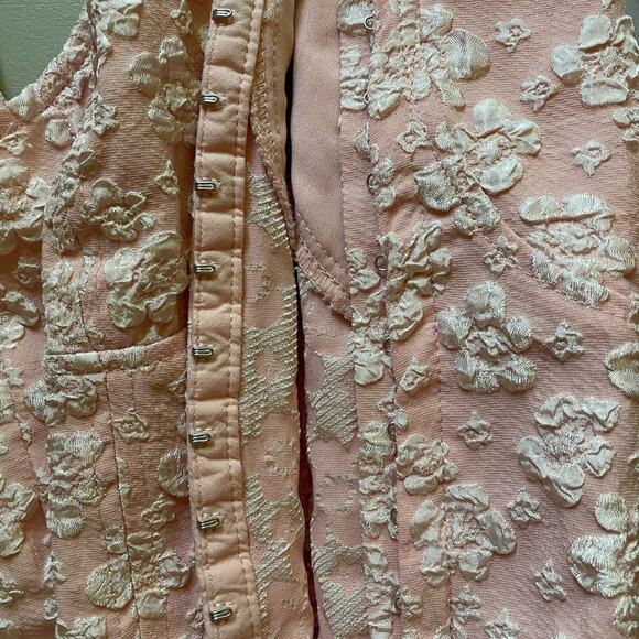 Wild Fable Pink Floral Textured Corset Cropped Tank Top size Large - Picture 7 of 9